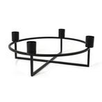 80% Korting |  HANA Kandelaar, Huis en Inrichting, Woonaccessoires | Kandelaars en Kaarsen, Verzenden, Zo goed als nieuw, Zwart