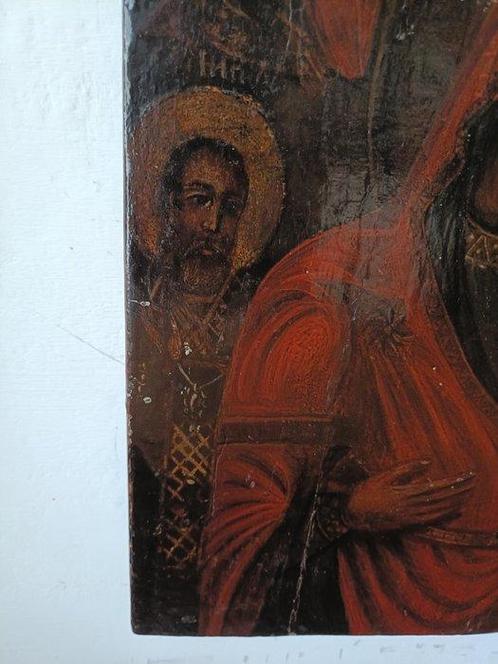 Icoon - Gewoon op hout geschilderd: Madonna met Kind,, Antiek en Kunst, Kunst | Niet-Westerse kunst