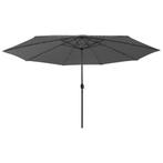 vidaXL Parasol met LED-verlichting 400 cm antracietkleurig, Tuin en Terras, Verzenden, Nieuw, Meer dan 4 meter