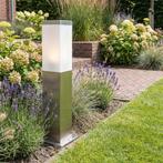 Moderne zilveren tuinpaal | 45cm | E27 fitting | Havana, Ophalen of Verzenden, Nieuw, Netvoeding, Staande lamp
