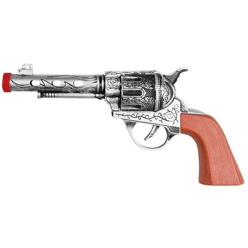 Verkleedaccessoire revolver/pistool zilver 20 cm Western t.., Hobby en Vrije tijd, Feestartikelen, Ophalen of Verzenden