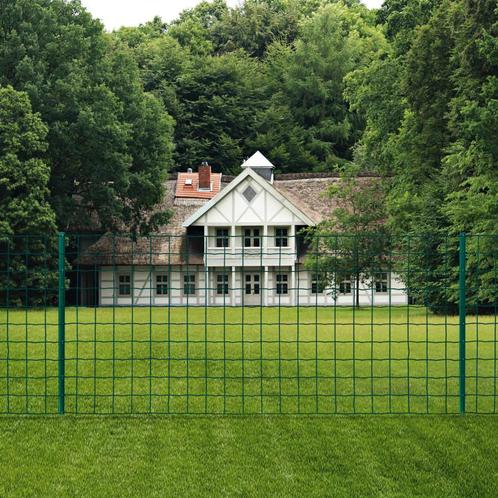 vidaXL Euro hek 20x1,5 m staal groen, Tuin en Terras, Schuttingen, Nieuw, IJzer, 1 tot 2 meter, Verzenden