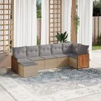 vidaXL 7-delige Loungeset met kussens poly rattan beige, Tuin en Terras, Tuinsets en Loungesets, Verzenden, Nieuw, Rotan, Loungeset