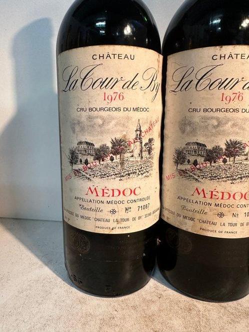 1976 x 2 Chateau La Tour de By & x 3 Mahler-Besse Cheval, Verzamelen, Wijnen