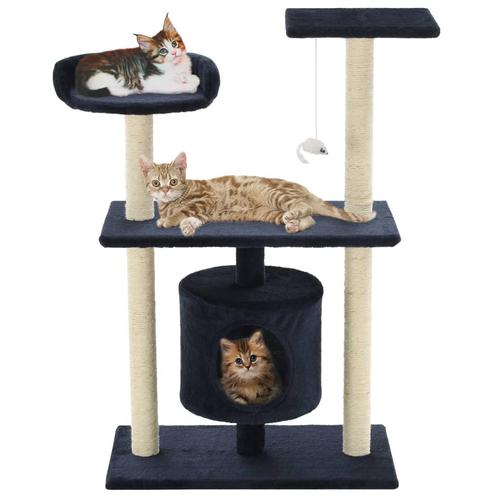 vidaXL Kattenkrabpaal met sisal krabpalen 95 cm donkerblauw, Dieren en Toebehoren, Katten-accessoires, Nieuw, Verzenden