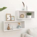 vidaXL Wandschappen kubus 2 st 60x15x23 cm bewerkt hout, Verzenden, Nieuw