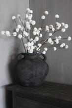 Ovale zwarte stenen kruik pot met oren 35 x 35 x 25 cm, Huis en Inrichting, Ophalen of Verzenden, Nieuw