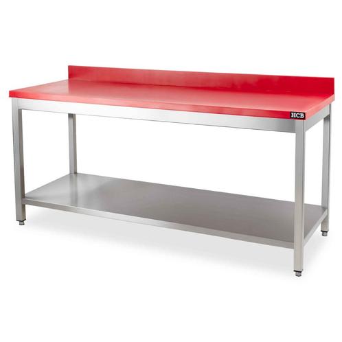 HCB Snijtafel - 200 cm - RVS - Polyethylene, Zakelijke goederen, Horeca | Keukenapparatuur, Nieuw in verpakking, RVS Meubilair