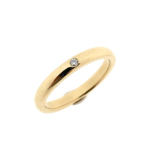 18 Krt. Gouden ring met diamant | Tiffany&Co; By Elsa Per..., Sieraden, Tassen en Uiterlijk, Ringen, Dame, Met edelsteen, Overige kleuren