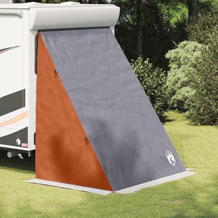 vidaXL Achterkleptent met dak Grijs en Oranje 190 x 150 x, Caravans en Kamperen, Tenten, Nieuw, Verzenden
