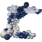 Blauw Zilveren Ballonnenboog XL DIY Set, Verzenden, Nieuw