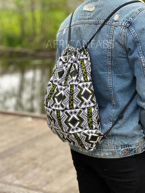Afrikaanse print rugzak / Gymtas / Schooltas met rijgkoord -, Sieraden, Tassen en Uiterlijk, Tassen | Schooltassen, Nieuw, Ophalen of Verzenden