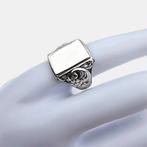 Zonder Minimumprijs - Ring Zilver - Antiek schoon bord, Sieraden, Tassen en Uiterlijk, Ringen, Nieuw