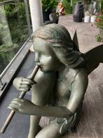 Beeld, Elf speelt op fluit - 81 cm - Brons, Antiek en Kunst