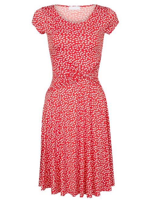 Jurk Dots Rood XL (42), Kleding | Dames, Jurken, Verzenden