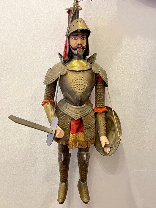 Beeldje - Pupo siciliano - Hout, stof, goudsteen, hout, Antiek en Kunst, Curiosa en Brocante