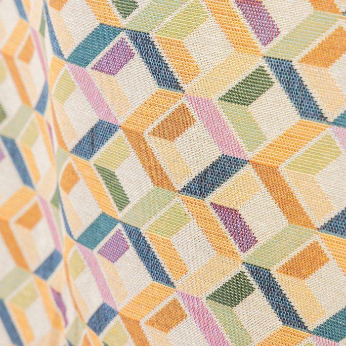Gobelinweefsel - geometrisch motief met 3D-driehoeken -, Antiek en Kunst, Antiek | Kleden en Textiel