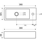 Wiesbaden Trim - Mini Fontein - Rechts - 38x14x8cm -, Doe-het-zelf en Verbouw, Sanitair, Ophalen of Verzenden, Nieuw