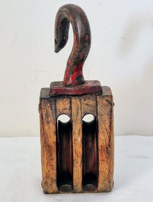 Ship’s pulley - Oude katrol - Lignum vitae/pokhout - Houten, Antiek en Kunst, Curiosa en Brocante