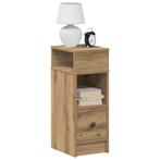 vidaXL Nachtkastje met lade 25x31x66 cm artisanaal, Verzenden, Nieuw, Hout