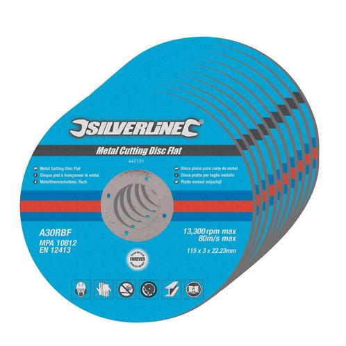 Silverline Platte metaal snijschijven - Ø 115 mm - glasve.., Doe-het-zelf en Verbouw, Gereedschap | Slijpmachines, Nieuw, Ophalen of Verzenden