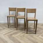 Tweedehands Hutten complete set 3 barkrukken met bartafel,, Ophalen of Verzenden, Gebruikt, Hout