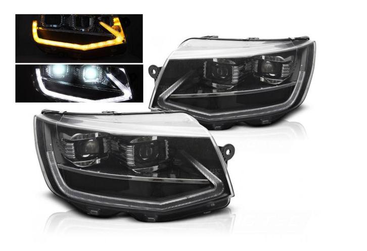 FULL LED tube koplampen Black dynamisch knipperlicht, Auto-onderdelen, Verlichting, Nieuw, Volkswagen, Verzenden