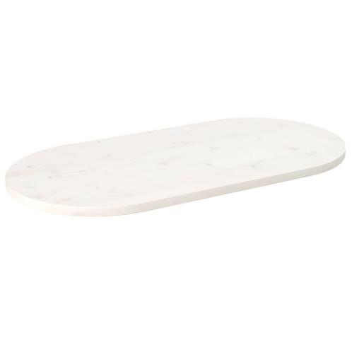 vidaXL Tafelblad ovaal 110x55x2,5 cm massief grenenhout wit, Huis en Inrichting, Tafels | Eettafels, Nieuw, Verzenden