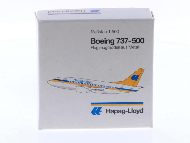 Schaal 1:500 Herpa 505437 Hapag-Lloyd Boeing 737-500 Reg...., Hobby en Vrije tijd, Modelbouw | Vliegtuigen en Helikopters, Zo goed als nieuw