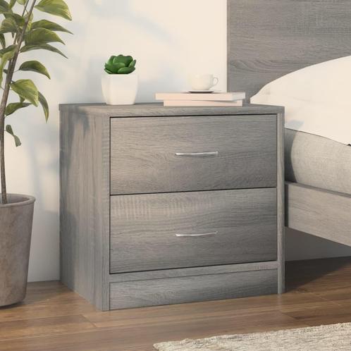 vidaXL Nachtkastje 40x30x40 cm bewerkt hout grijs sonoma, Huis en Inrichting, Slaapkamer | Nachtkastjes, Nieuw, Minder dan 45 cm