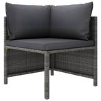 vidaXL Hoekbank sectioneel met kussens poly rattan grijs, Tuin en Terras, Tuinsets en Loungesets, Verzenden, Nieuw, Rotan