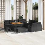 vidaXL Tuin Sofa Set met kussen 13 pcs Zwart Poly riet, Verzenden, Nieuw, Rotan