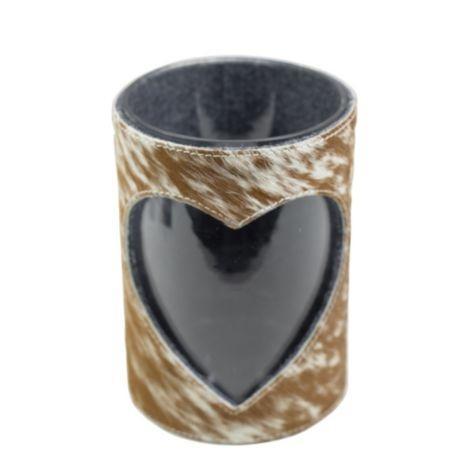 windlicht koe hart bruin/wit 20cm, Huis en Inrichting, Woonaccessoires | Overige, Verzenden