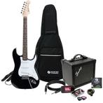 Fazley FST118BK zwarte elektrische gitaar starterset met ver