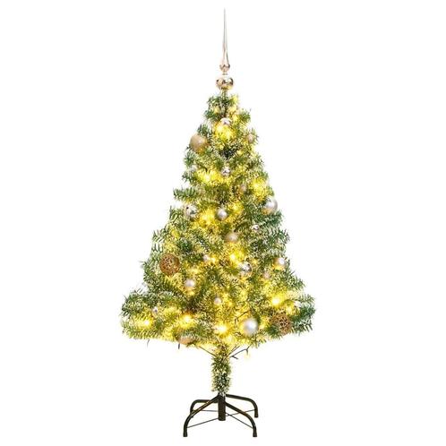 vidaXL Kunstkerstboom 150 LEDs kerstballen en sneeuw 150 cm, Diversen, Kerst, Nieuw, Verzenden