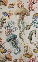 Mediterrane stof met koralen, kwallen en zeepaardjes -
