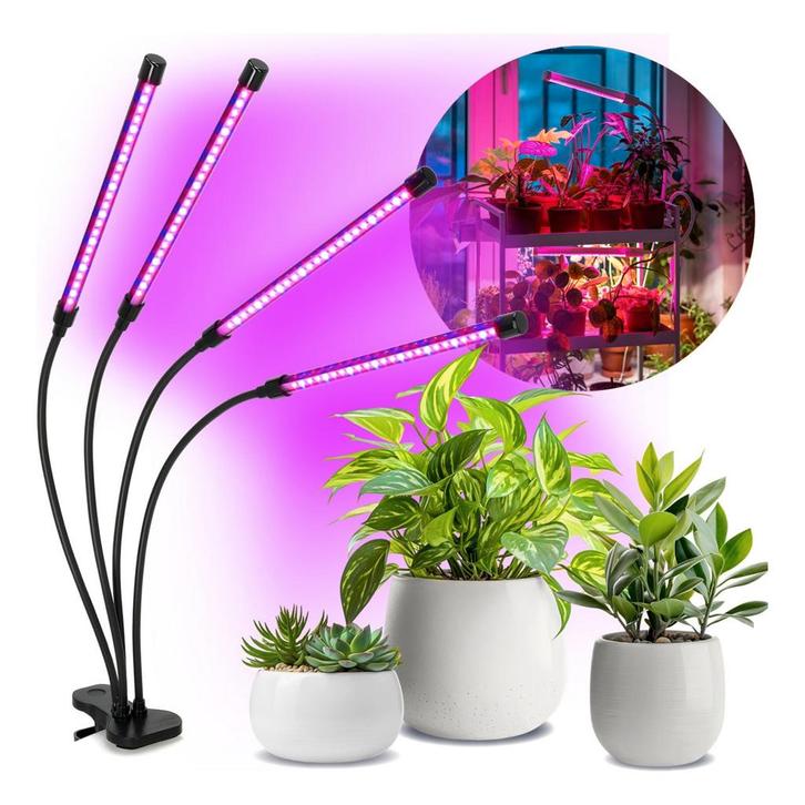 Plantenlamp | Groeilamp LED | 4-voudig | Flexibel, Huis en Inrichting, Lampen | Overige, Nieuw, Ophalen of Verzenden
