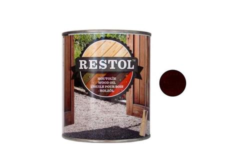 Restol Restol houtolie zijdeglans 1 liter, donker eiken, Doe-het-zelf en Verbouw, Verf, Beits en Lak, Nieuw, Verzenden