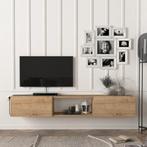 [en.casa] Tv-meubel Paltamo zwevend 180x31x29,5 cm eiken, Huis en Inrichting, Kasten | Ladekasten, Nieuw, Verzenden