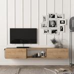 [en.casa] Tv-meubel Paltamo zwevend 180x31x29,5 cm eiken, Huis en Inrichting, Kasten | Televisiemeubels, Verzenden, Nieuw