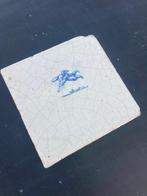Tegel - Zeldzame antieke Delfts blauwe tegel met een
