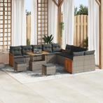 vidaXL 13-delige Tuinbankenset met kussens poly rattan, Verzenden, Nieuw, Rotan