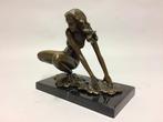 sculptuur, Naakte vrouw - 18 cm - Bronzen beeld van een