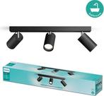 Philips Plafondspot 3 Lichts Badkamer Zwart - IDRIS -, Verzenden, Nieuw