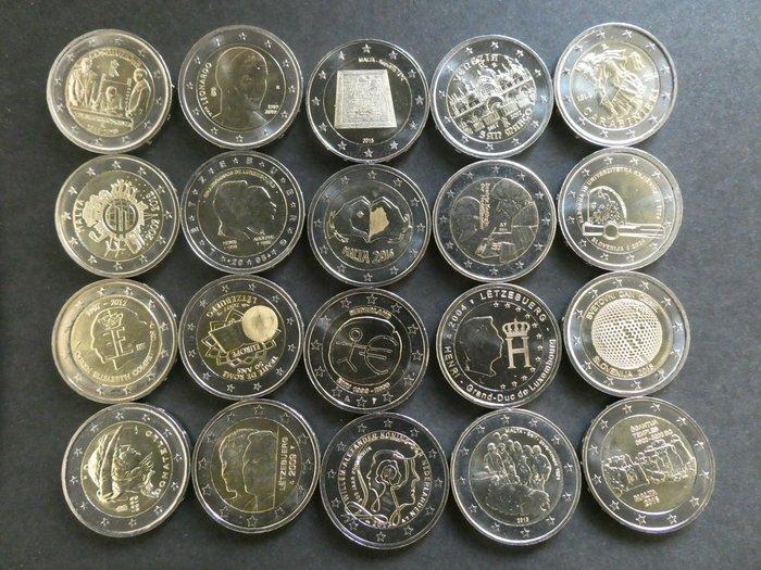 Europa. 2 Euro 2005/2024 (20 stuks) inkl. schaarse Malta en, Postzegels en Munten, Munten | Europa | Euromunten