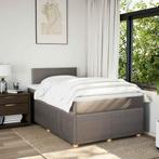 vidaXL Boxspring met matras stof taupe 120x200 cm, Verzenden, Nieuw, Twijfelaar, 120 cm