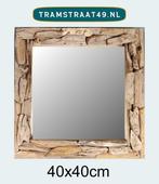 Spiegel drijfhout / driftwood / sprokkelhout - wandspiegels, Huis en Inrichting, Woonaccessoires | Spiegels, Ophalen of Verzenden