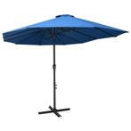 vidaXL Parasol met aluminium paal 460x270 cm blauw, Verzenden, Nieuw, Meer dan 4 meter