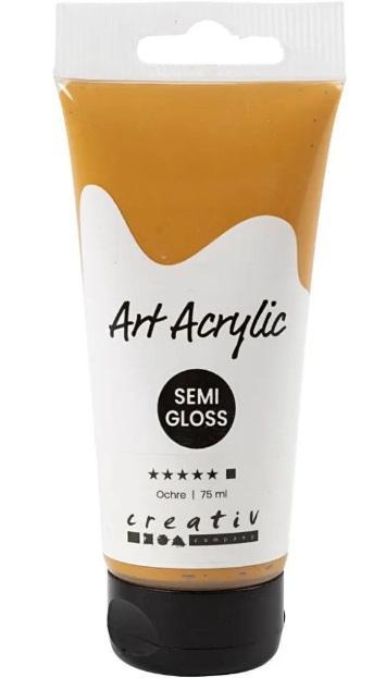 Allesverf acryl 75 ml semi glanzend, dekkend okergeel, Hobby en Vrije tijd, Knutselen, Nieuw, Ophalen of Verzenden