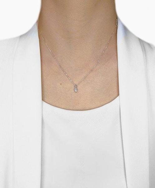 Other brand - Hanger - 18 karaat Witgoud - 0.10ct. tw., Sieraden, Tassen en Uiterlijk, Antieke sieraden